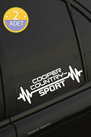 MINI Cooper Countryman Nabız Kalp Atışı Ritim Cooper Countryman Araç Uyumlu Oto Sticker 2 Adet Beyaz 20*7CM