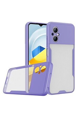 Xiaomi Poco M5 Kılıf Kamera Korumalı Arkası Şeffaf Silikon