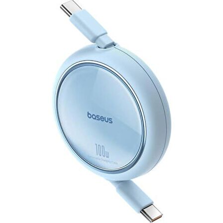 Baseus Super Şarj Makaralı 1Mt 100W Type-C Şarj Kablo Laptop Macbook Şarj iPhone 15 15 Pro Max Şarj