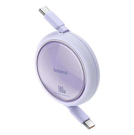 Baseus Super Şarj Makaralı 1Mt 100W Type-C Şarj Kablo Laptop Macbook Şarj iPhone 15 15 Pro Max Şarj