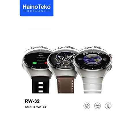 Global RW32 Watch 4 Pro Curved Amoled Ekran Android İos HarmonyOs Uyumlu Akıllı Saat Siyah WNE0884