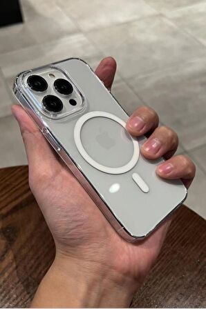 iPhone 15 Pro Max Kılıf Magsafe Kamera ve Lens Korumalı Sert PC Lüx Kapak 