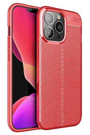 iPhone 13 Pro Kılıf Deri Desenli Kamera Korumalı Silikon