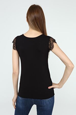 DRR Moda Dantelli Yarım Kol Bluz