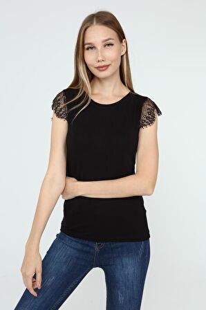 DRR Moda Dantelli Yarım Kol Bluz