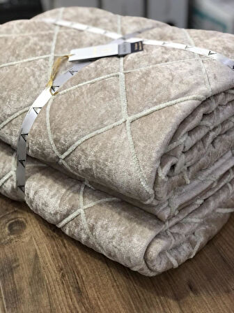 Viola Home Hermes Kadife Çift Kişilik Yatak Örtüsü 250 x 260