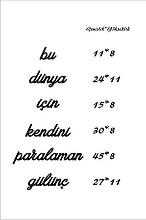 Dekoratif Tablo Ahşap Duvar Yazısı MDF Dekoratif Duvar Yazısı