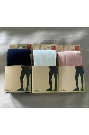 Pamuklu 3'lü Kız Çocuk Cotton Renkli Külotlu Çorap