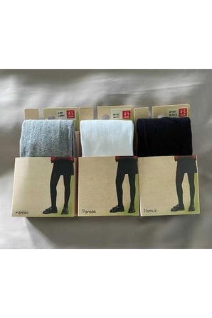 Pamuklu 3'lü Kız Çocuk Cotton Renkli Külotlu Çorap