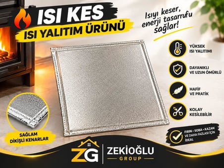 ISIKES SOBA ISIKES Isı Yalıtım Malzemesi 56 CM x 85 CM Isı İzolasyon Örtüsü Termal Yalıtım Ürünü Sıcaklık Koruyucu Yalıtım Levhası