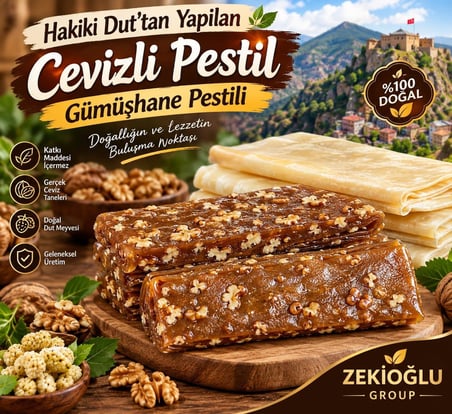 Hakiki Dut Pekmezinden Cevizli Pestil 1 KG Gümüşhane Yöresel Dut Pestili Geleneksel Lezzet Doğal Atıştırmalık