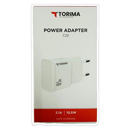 Torima 10.5W 2.1A Usb Şarj Başlığı Adaptörü