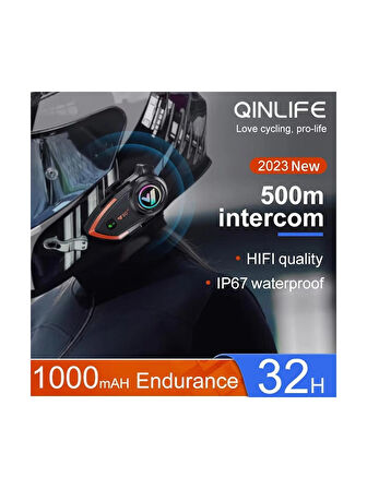 Airstorr Y80-2X Motosiklet Kask Kulaklık Bt 5.0 Su Geçirmez 2 Rider Interkom Bluetooth Kulaklık Çift Telefon Bağlantı