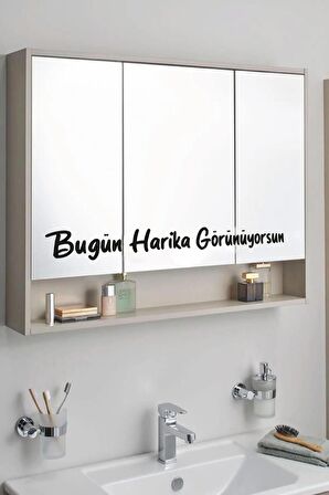 Dekoratif Ayna Sticker Bugün Harika Görünüyorsun Yazısı Motivasyon Cam Sticker