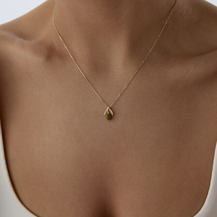 Mini Yeşil Zeytin Kolye