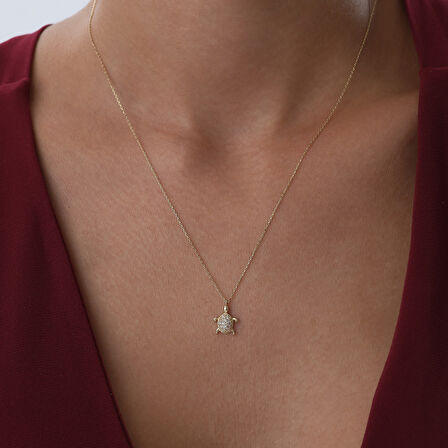 Taşlı Kaplumbağa Kolye