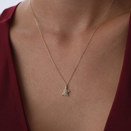 Taşlı Kaplumbağa Kolye