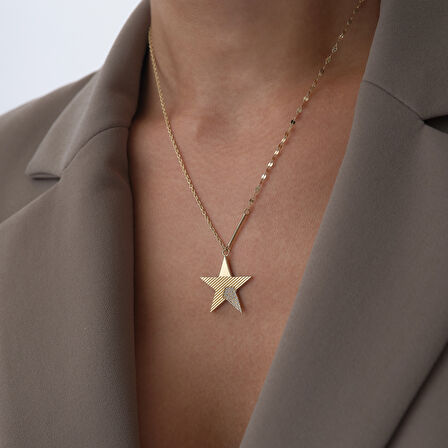 Shine Taşlı Yıldız Kolye