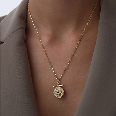 Işıltılı Siyah Göz Kolye