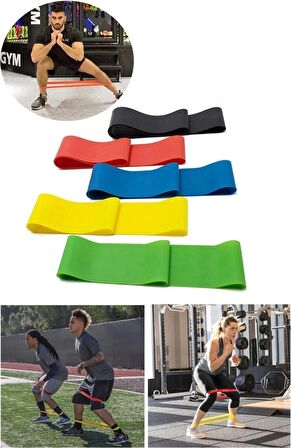 5 Kademeli Set Pilates Band Pilates Bandı Aerobik Yoga Direnç Lastiği Pilates Lastigi Plates Bant