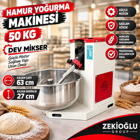 50 KG Hamur Kapasiteli Profesyonel Hamur Makinesi KAYIŞLI MODEL Hamur Yoğurma Makinesi Hamur Karma Makinesi Çıkmalı Kazan 