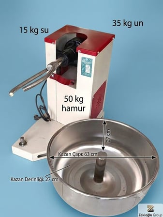 50 KG Hamur Kapasiteli Profesyonel Hamur Makinesi KAYIŞLI MODEL Hamur Yoğurma Makinesi Hamur Karma Makinesi Çıkmalı Kazan 