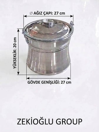 İnce Belli Alüminyum Bağraç Su Bağracı Süt Bağracı 27 CM Ağız Çapı Hafif ve Dayanıklı YÜKSEKLİK 20 CM  