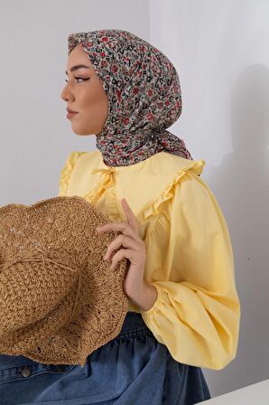 Karanfil Desen Soft Pamuk Eşarp