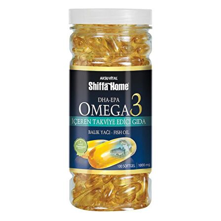 Shiffa Home Omega 3 DHA EPA Balık Yağı Softjel 1000 mg x 100 Adet