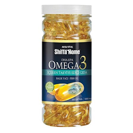 Shiffa Home Omega 3 DHA EPA Balık Yağı Softjel 1000 mg x 200 Adet