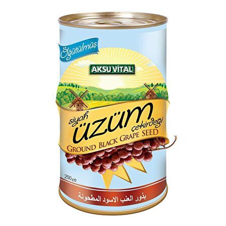 Aksuvital Öğütülmüş Siyah Üzüm Çekirdeği 250 gr