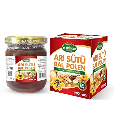 Mindivan Arı Sütü Bal Polen Karışımı Süper Doz