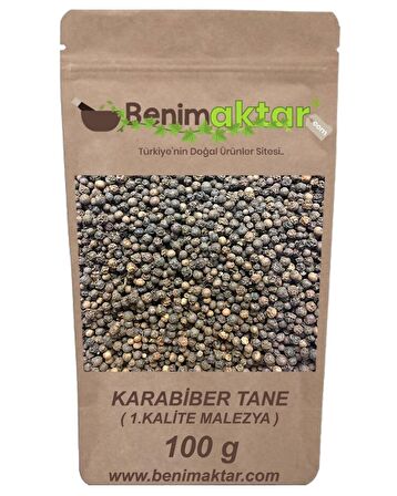 BenimAktar Karabiber Tane Kara Biber 1.Kalite Malezya Malabar Cinsi 100 Gr