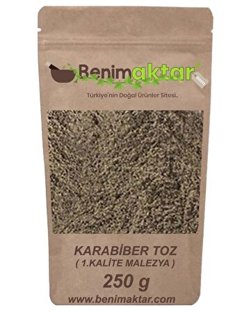 BenimAktar Karabiber Toz Kara Biber 1.Kalite Malezya Malabar Cinsi 250 Gr