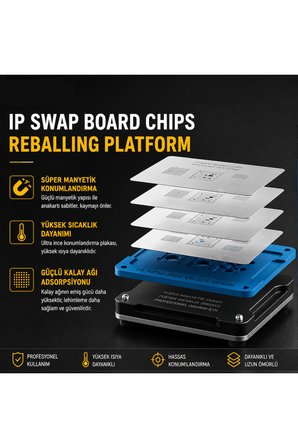 CPU Reballing Konumlandırma Kalıbı ve Çelik Stencil Seti A9-A15