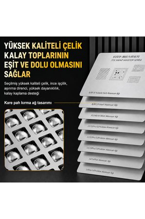 CPU Reballing Konumlandırma Kalıbı ve Çelik Stencil Seti A9-A15