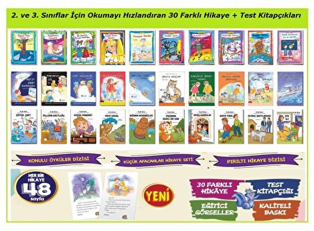 2. ve 3. Sınıflar İçin Okumayı Hızlandıran Hikayeler 30 Kitap Set (Parıltı-Afacan-Konulu)