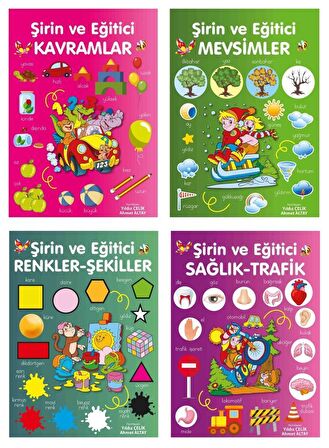 Şirin ve Eğitici Renkler Şekiller Kavramlar Mevsimler Trafik Sağlık Serisi 4 Kitap