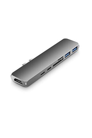 Type C 7 in1 Macbook Uyumlu 4K Hdmi-Kart Okuyucu- 100w Type c