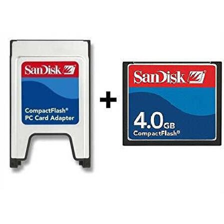 SANDİSK 4GB COMPACT FLASH KART + PCMCIA ADAPTÖR