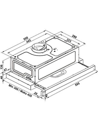 Hafele Astrol X 60 cm Inox Aspiratör