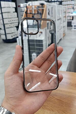 iPhone 15 Plus Kılıf Kamera ve Lens Korumalı Şeffaf Renkli Çerçeveli Sert PC Lüx Kapak 