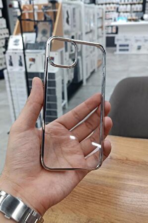 iPhone 15 Plus Kılıf Kamera ve Lens Korumalı Şeffaf Renkli Çerçeveli Sert PC Lüx Kapak 