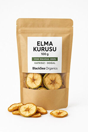 BlackSea Organics – Doğal Atıştırmalık | Dağ Elması Kurusu, Katkısız & Şeker İlavesiz – 2025 Yeni Mahsül (100 g)