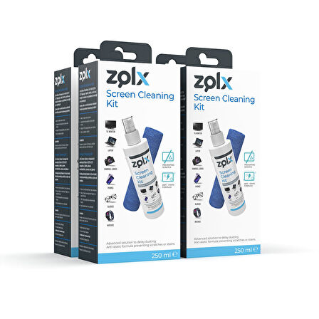 63Zolx Ekran Temizleme Seti 250ML * 4 Adet ( Mikrofiber Bez )