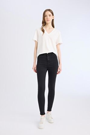 DeFacto Jegging Yüksek Bel Bilek Boy Dar Paça Basic Düz Jean Pantolon B7498AX25SPNM36