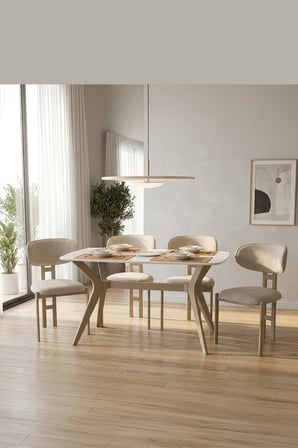 DFY104 140x80 MDF Mutfak Masası Modern Dikdörtgen Dekoratif Şık Yemek Masası 4-6 Kişilik Sabit Masa