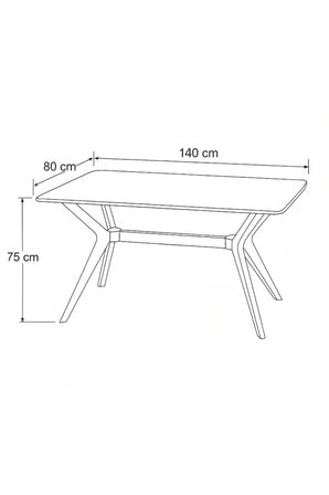 DFY104 140x80 MDF Mutfak Masası Modern Dikdörtgen Dekoratif Şık Yemek Masası 4-6 Kişilik Sabit Masa