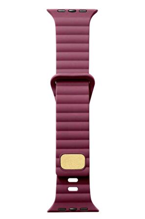 Apple Watch 7 45mm Uyumlu KRD-73 Şerit Tasarım Lüx Silikon Kordon
