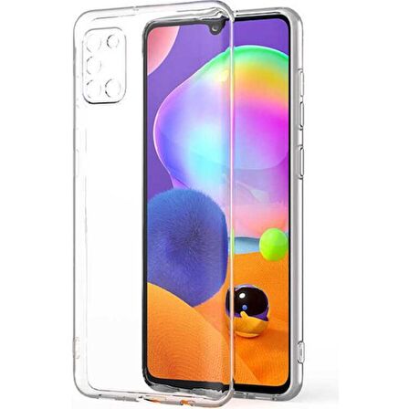 Samsung Galaxy A31 Kamera Korumalı Şeffaf Yumuşak Silikon